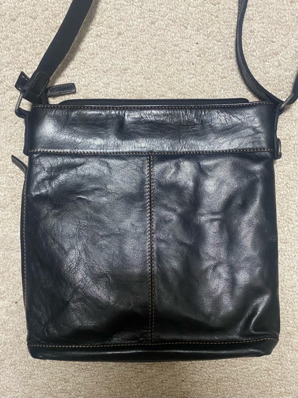 Classic BrownLeather Crossbody Bag for Men/women
